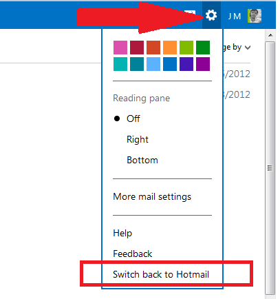 How to revert to the old Hotmail interface.