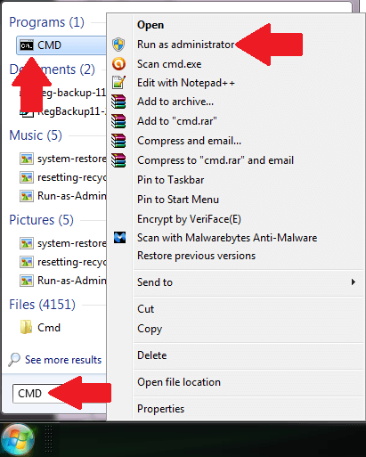 Running CMD as Administrator