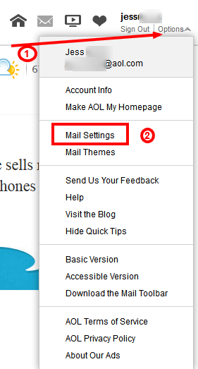 AOL Mail Settings